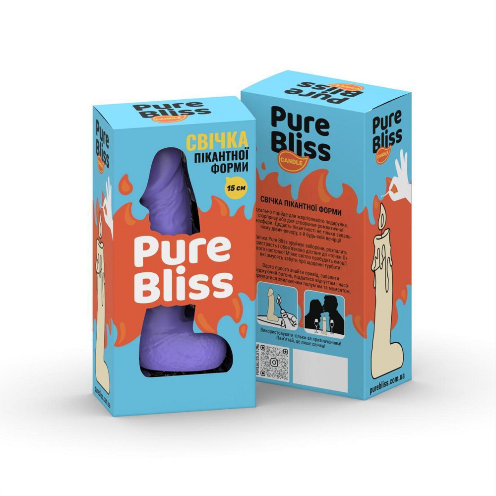 Свеча в виде члена Pure Bliss MINI Violet 15 см Sex Aura Киев - изображение 8
