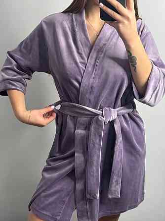 Халат жіночий велюровий під пояс Ліловий S Харків