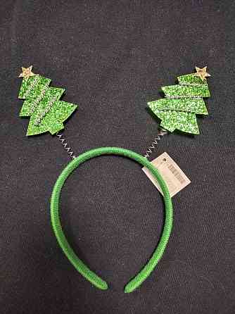 Обідок на голову новорічний Ялинка універсальний зелений Київ