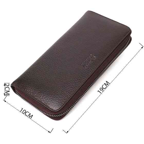 Удобный женский кошелек из натуральной зернистой кожи BOND 21981 Коричневый Киев