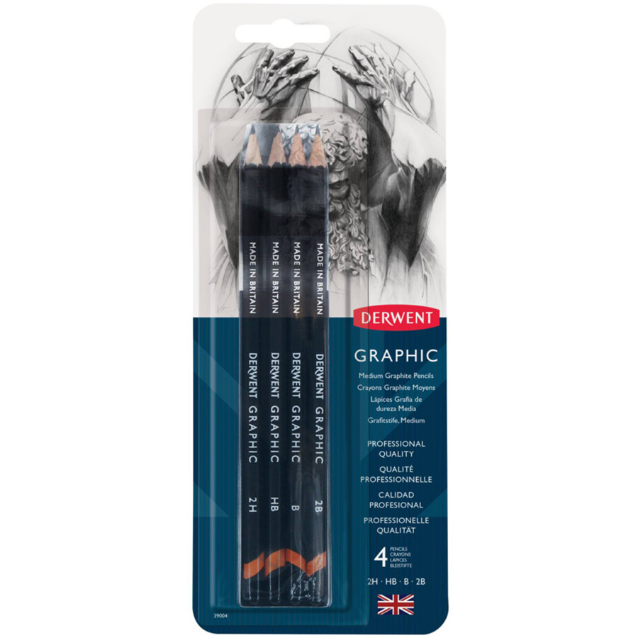 Графитные карандаши Graphic Medium 4шт Derwent Киев - изображение 1