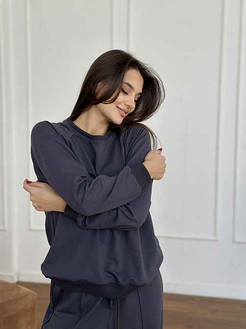 Свитшот женский однотонный Графитовый 46/48 Харьков - изображение 10