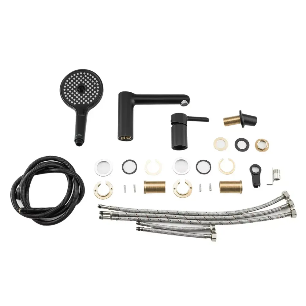 Змішувач на борт ванни GAPPO G1103-6 чорний/хром Київ - фото 6