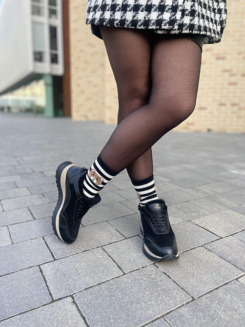 Ditas Кроссовки женские DITAS черные натуральная кожа+замша зима 38р.39р.40р. (5310) Коломия - фото 9