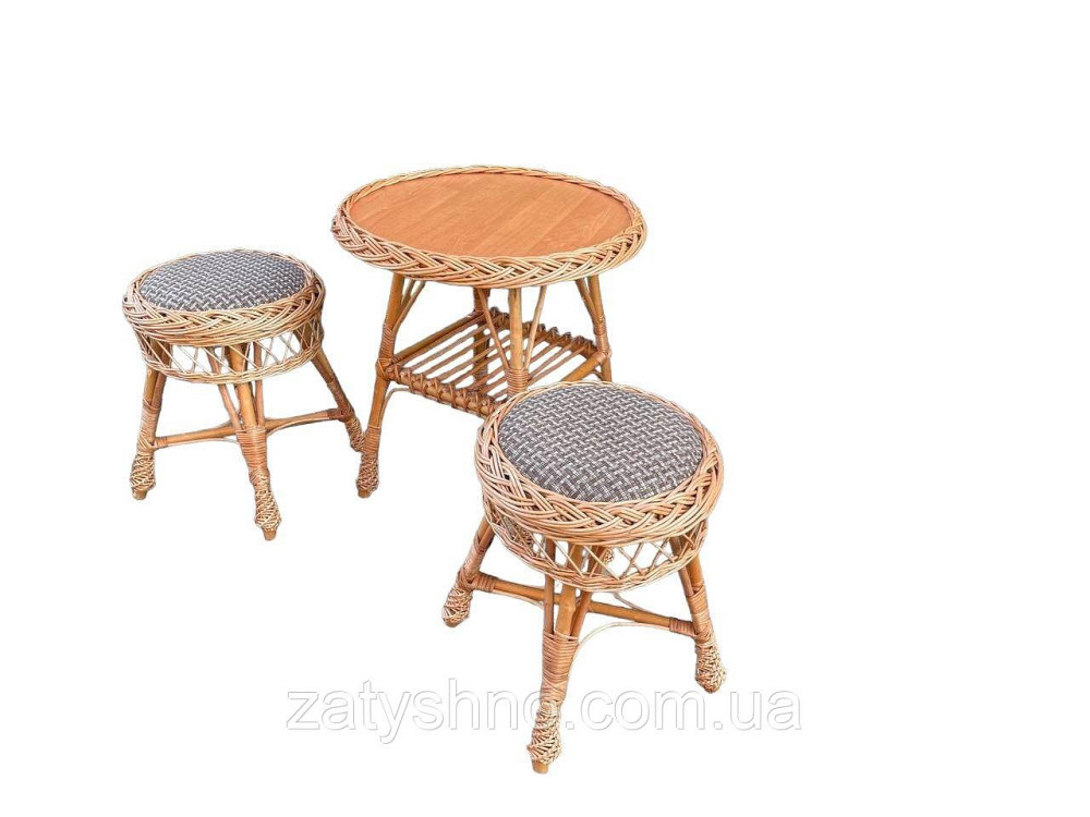 Комплект дачних плетених меблів з табуретками Київ - фото 3