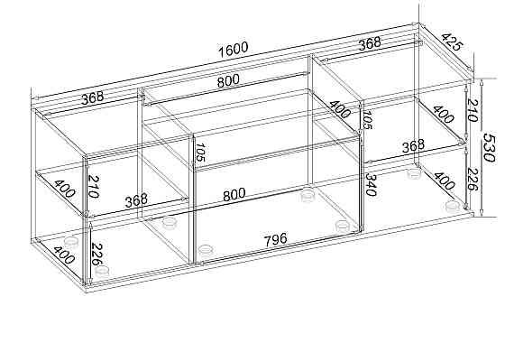 Тумба TV Ketrin К-8, Бетон, 1600/425/530 Львів