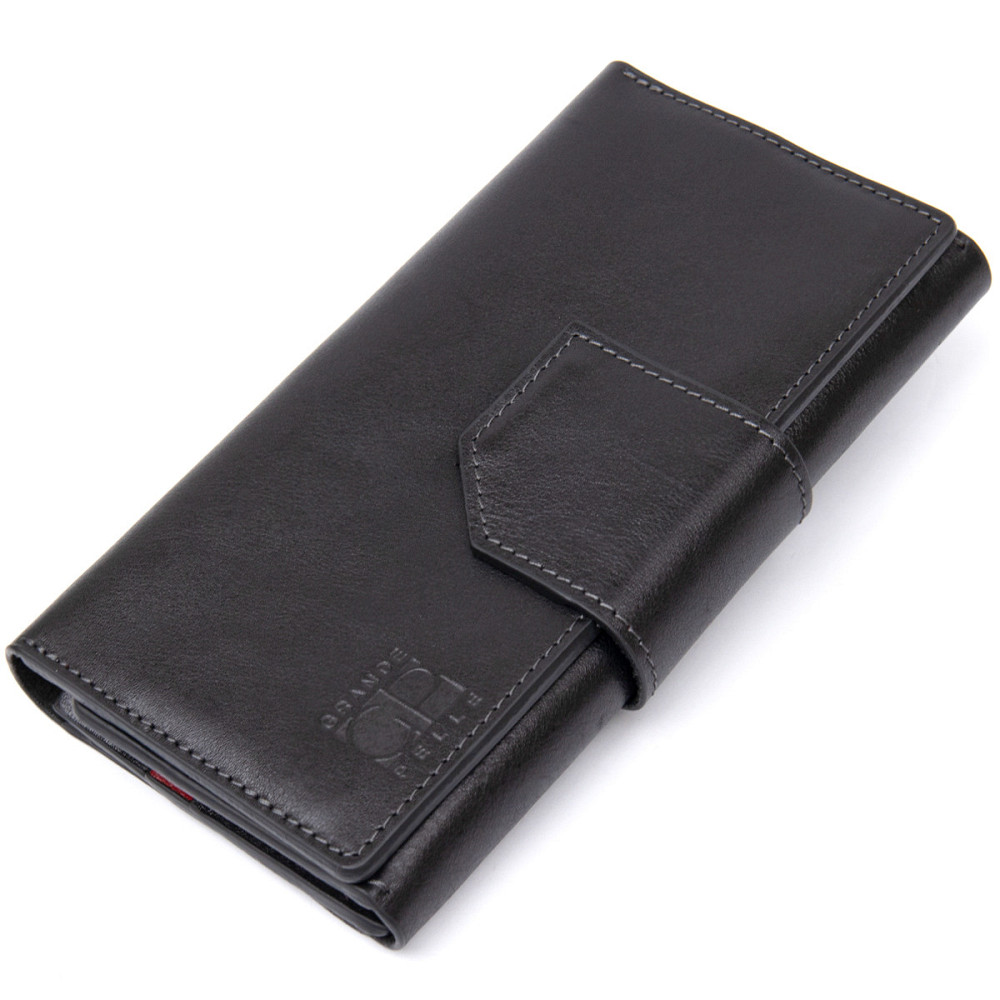 Шкіряне глянсове портмоне Чорний (GRANDE PELLE) Київ - фото 5