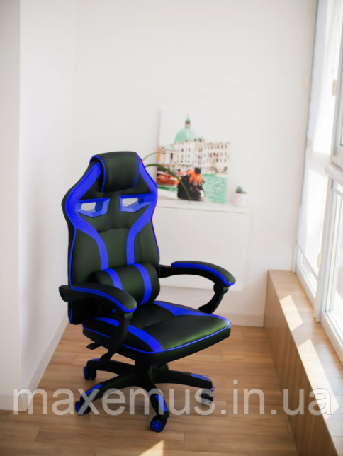 Геймерское раскладное кресло игровое для приставки профессиональное стул компьютерный Bonro B 827 синий Мостиска - изображение 1