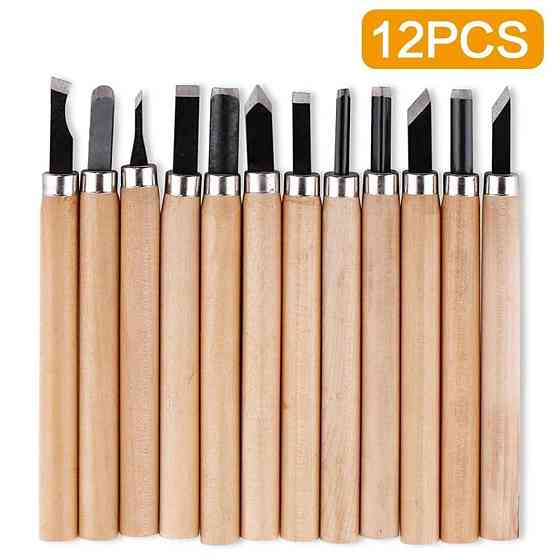 Набір стамесок для дерева 12 шт, сталь і дерево Київ