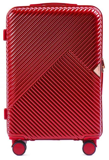 Чемодан пластиковый Wings WN01 средний 65 см темно-красный Киев - изображение 2