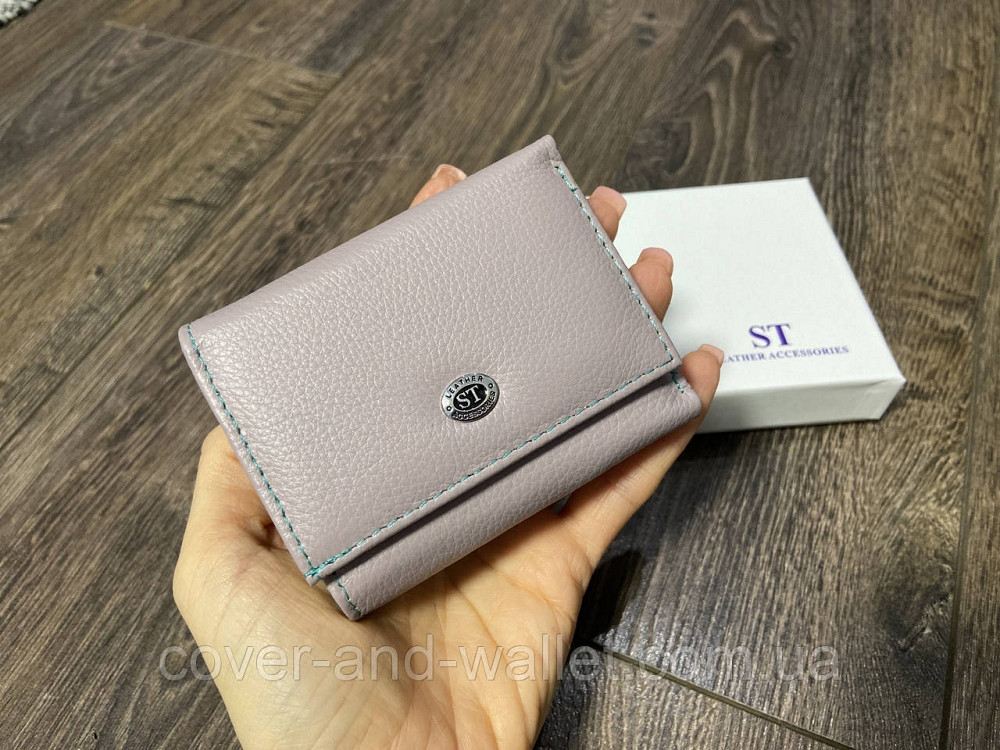 Маленький женский кошелек на магните пудрового цвета ST Leather Киев - изображение 5