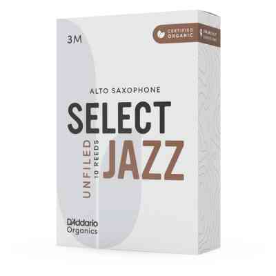 Тростина для саксофона D&apos;Addario Organic Select Jazz - Alto Sax Unfiled 3M - 10 Pack (ORRS10ASX3M) Вінниця