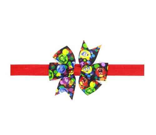 Разноцветная детская повязка на голову - размер универсальный (на резинке), бантик 8см Киев