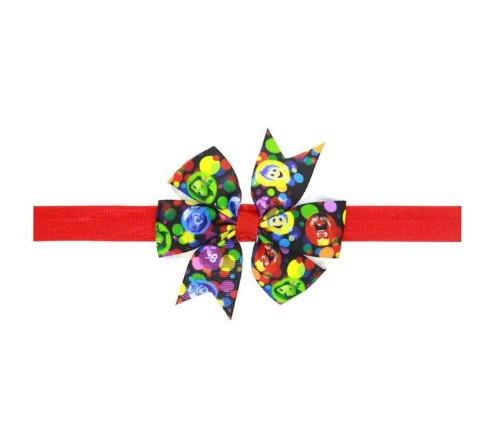 Разноцветная детская повязка на голову - размер универсальный (на резинке), бантик 8см Киев - изображение 1
