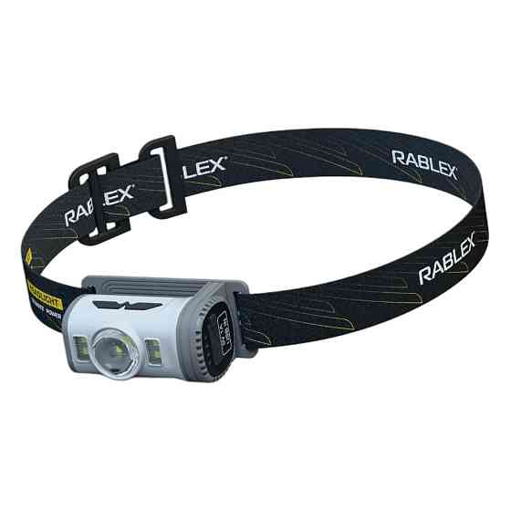 Налобний ліхтар Rablex RB972, Білий + Червоне + Синє світло, стробоскопідоскоп, 500 Lumen, Type-C, Сенсор Дніпро