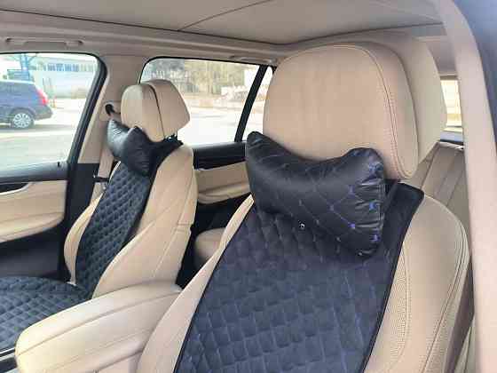 Подушка голову в авто екошкіра синя строчка (к-кт 2 шт) під Мукачево