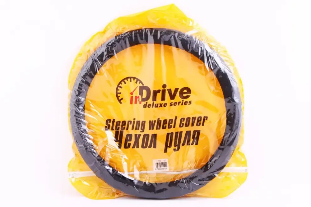 Оплітка на кермо шкіра S inDrive IDP-17380-1-S чорний (чехол на блискавки) Вінниця - фото 2