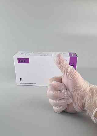 Перчатки Винил белые (100шт) размер S  SEF (1 пачка) Харьков