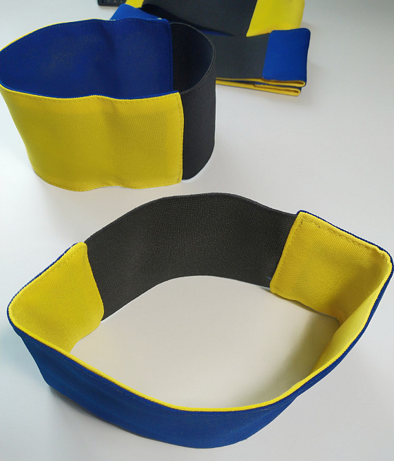 Пов'язка військовим на руку на резинці двокольорова Чернігів - фото 1