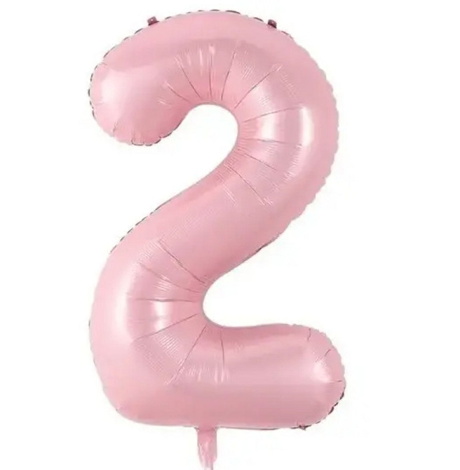 Цифра фольгирована 2 розовая  30
