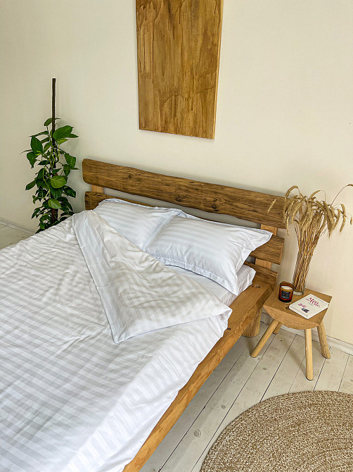 Комплект постільної білизни Ideal Textile страйп-сатин двоспальний євро смужка 2 см (56860553) Чернівці - фото 4