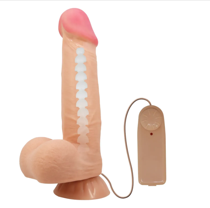 Вибратор на присоске с хребтом и эффектом скользящей кожи BAILE - Sliding Skin 8,5'' Flesh, BW-008105ZRG Sex Aura Киев - изображение 8