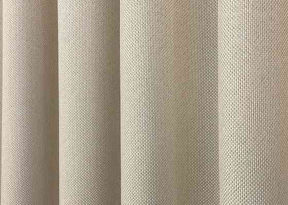Шторна тканина, льон-блекаут з фактурою "Льон мішковина" колір холодний бежевий 1080ш Київ