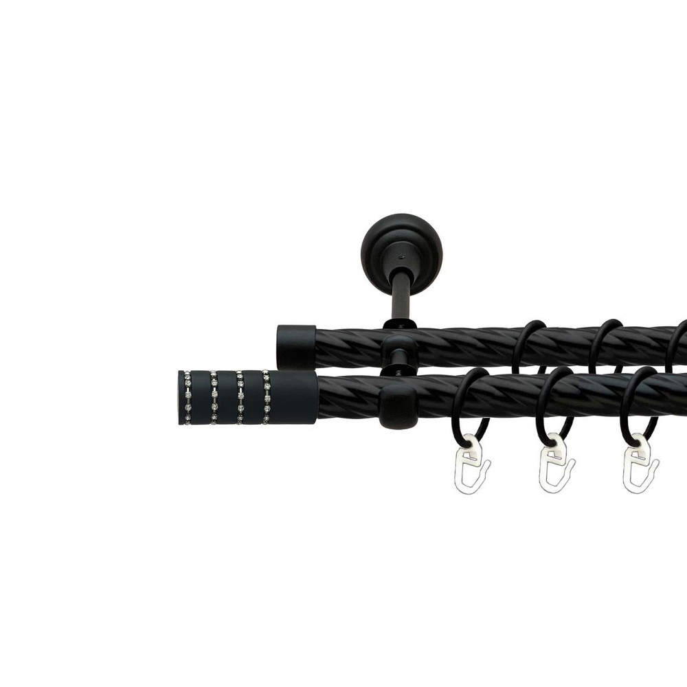 Карниз Orvit Барамелла металевий дворядний відкритий скручена труба кільце металеве Чорний Оксамит 19\19 мм 200 см (00-00027090) Львів - фото 1