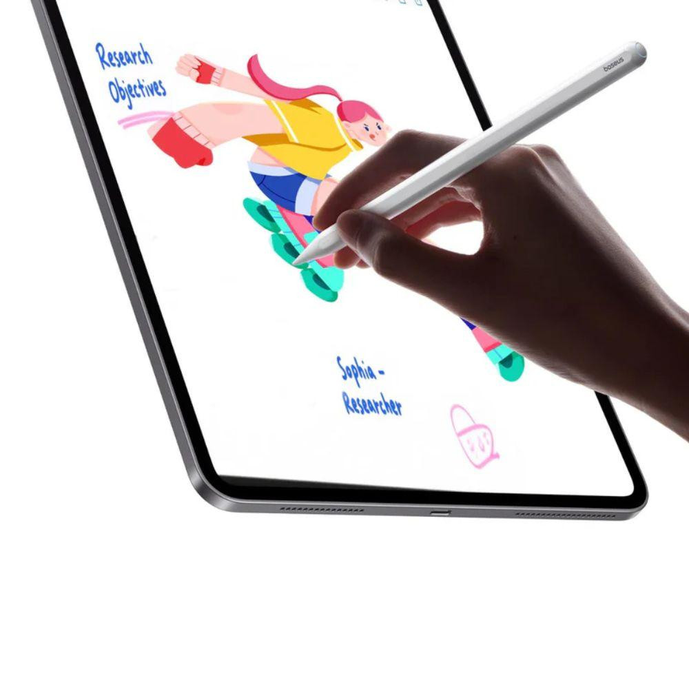 Стилус Baseus Smooth Writing PS3 Pro 360° Touch Operation Wired Charging Stylus Moon White (With Type-C*1 Cable and Tip*1) Одеса - фото 6
