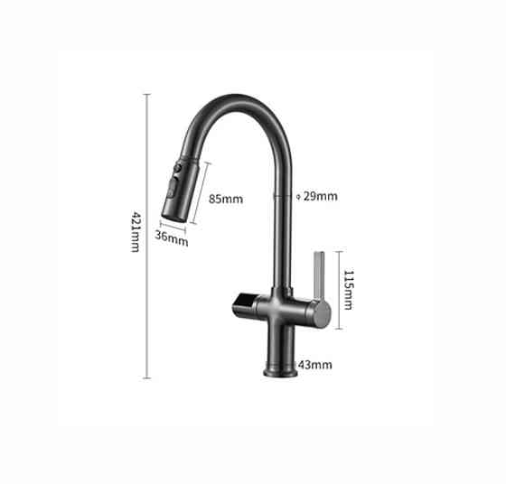 VALESO Кухонний змішувач з індикатором температури VALESO SX231B висувний Київ