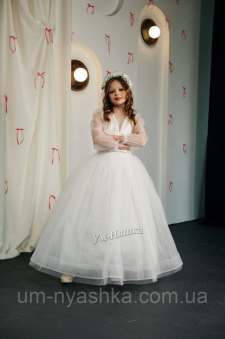 Белое нарядное платье 134-146 Кривой Рог - изображение 5