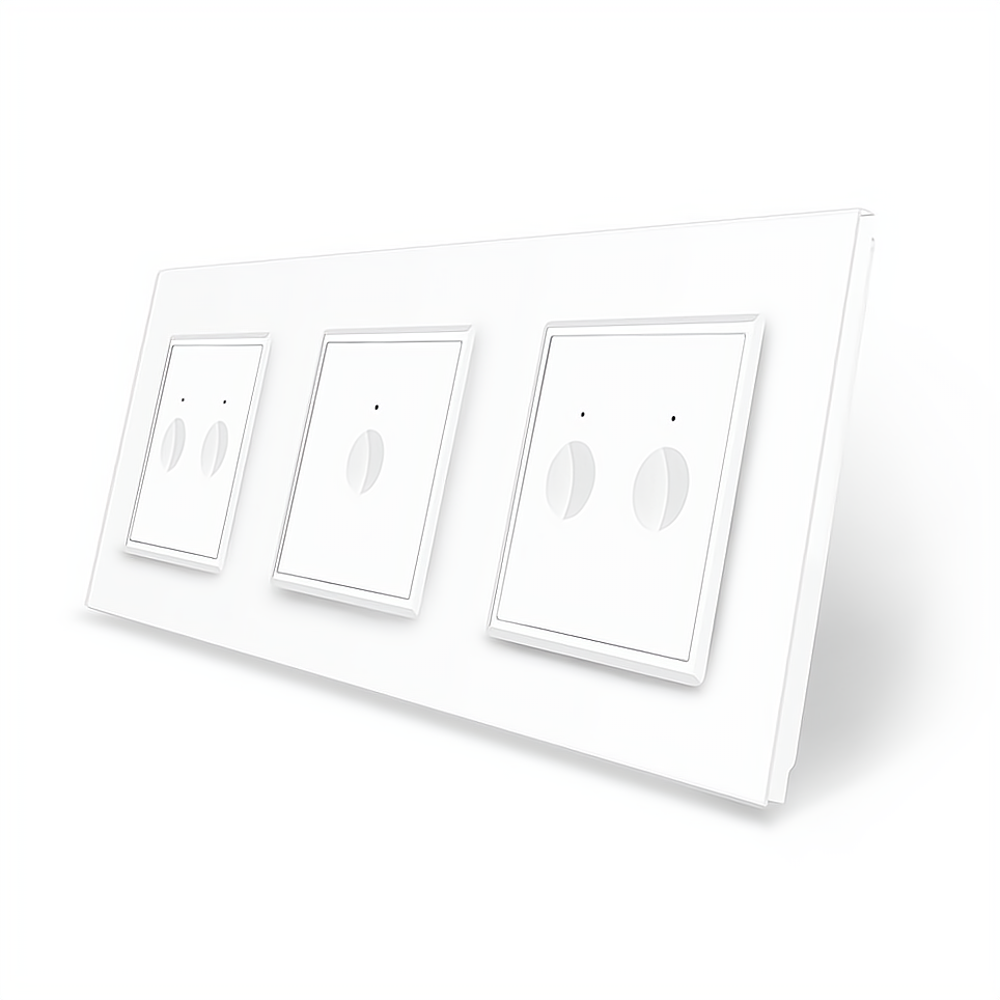 LIVOLO Сенсорний вимикач Sense 5 сенсорів (2-1-2) Livolo білий скло (VL-C7FC2/FC1/FC2-6WP) Коломия - фото 4