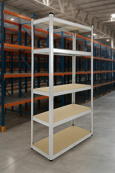 Стеллаж для хранения,гаражный,промышленный металлический разборной на 5 уровней,трансформер 90x40x180 см,цинк Каменец-Подольский - изображение 9