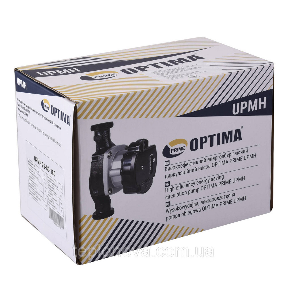 Насос циркуляційний енергоощадний Optima PRIME UPMH 25-80AUTO 180 мм + гайки Чернівці - фото 5