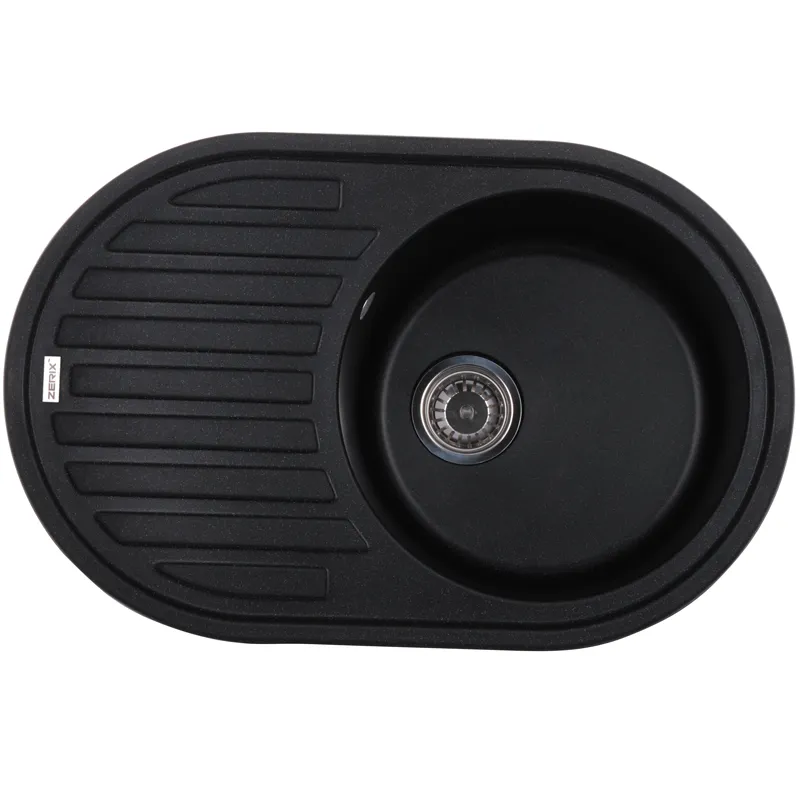 Кухонна мийка Zerix ZS-7750R-03 чорного кольору (ZX4556) Харків - фото 1