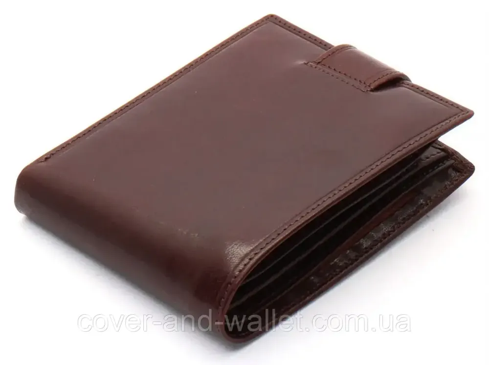 Солідний коричневий чоловічий гаманець з натуральної шкіри Marco Coverna BK047-801 Київ - фото 7