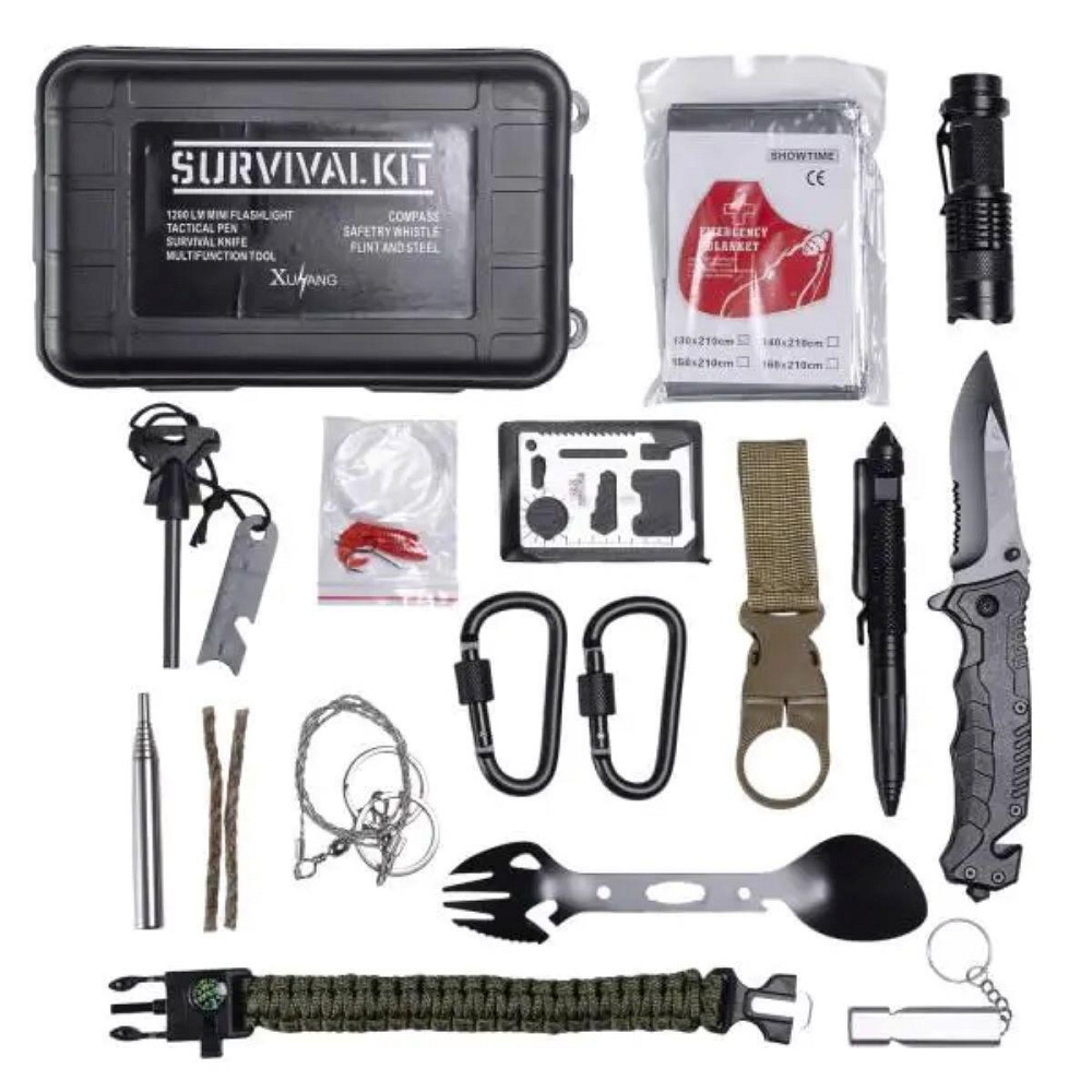 Туристичний набір для виживання в пластиковому чохлі 20х11х5.5 см похідний набір інструментів Lugi HP-D-3 Київ - фото 1