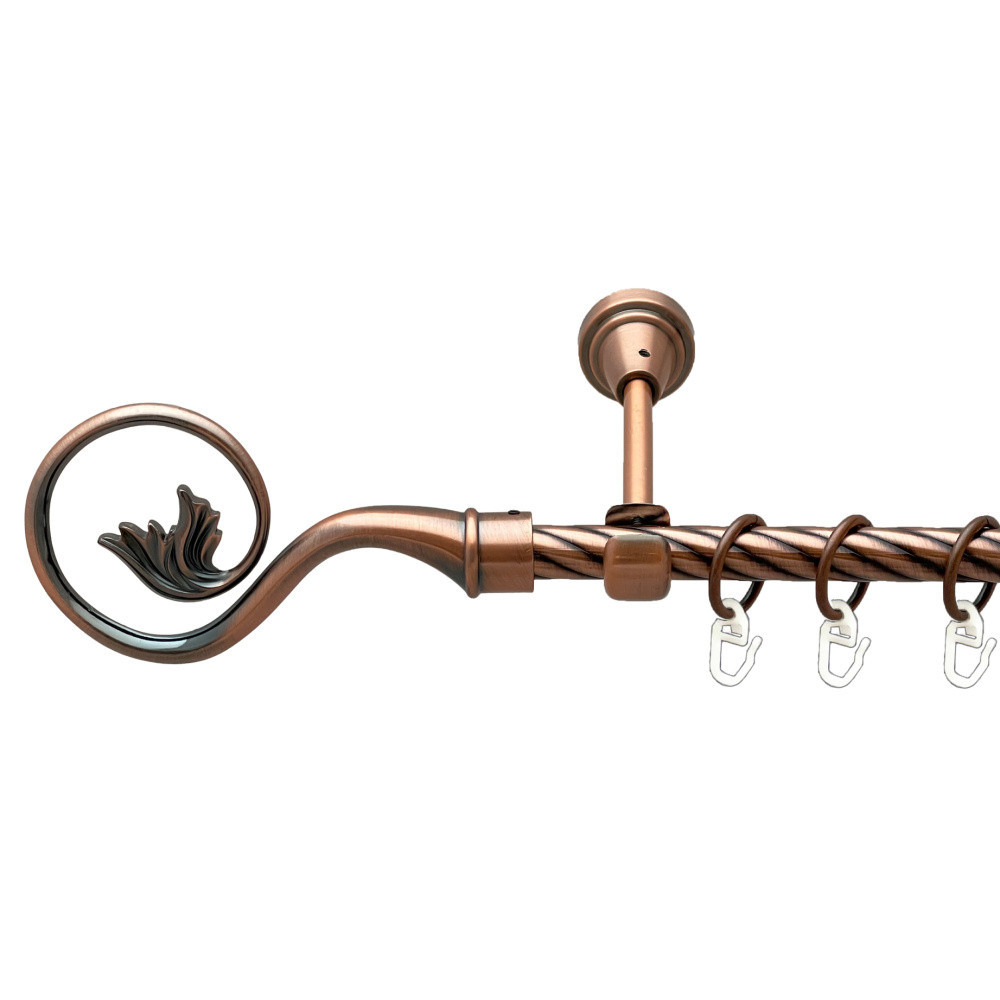 Карниз Orvit Ніка металевий однорядний відкритий скручена труба кільце металеве Мідь 16 мм 300 см Львов - изображение 1