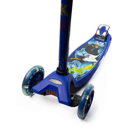 Самокат детский трехколесный iTrike MAXI JR 3-055-1-DBL  со светящимися колесами, руль регулируется, Синий Каменец-Подольский