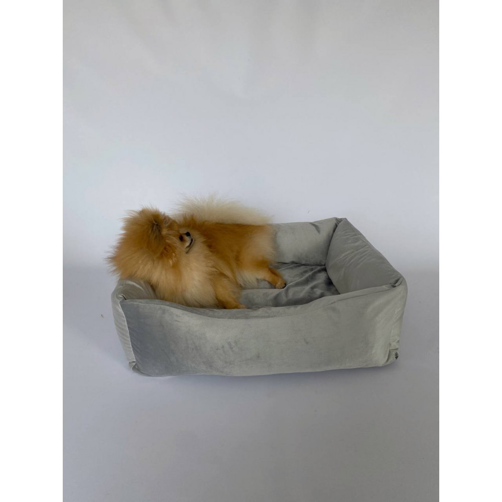 Лежанка для домашніх тварин собак та кішок велюр Incor Сірий M (60/50/18) Київ - фото 3