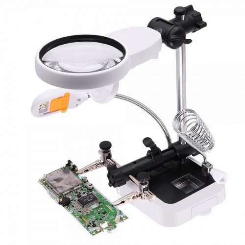 Лупа з підсвічуванням настільна "третя рука" MG16129DC Полтава - фото 1