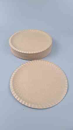 Паперова тарілка крафт із ламінацією 100 шт. діаметр 225 мм (1 пачка) Харків