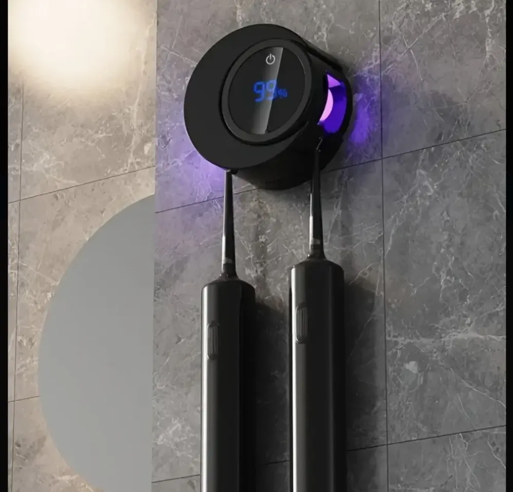 Автоматический настенный держатель-стерилизатор для зубных щеток с УФ-дезинфекцией, стерилизатор с дисплеем Коломия - фото 7