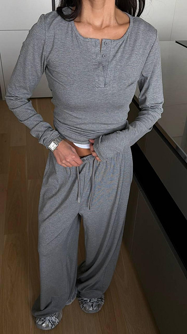 Жіночий стильний повсякденний костюм-двійка турецька віскоза Меланж, 46/48 Одеса - фото 1