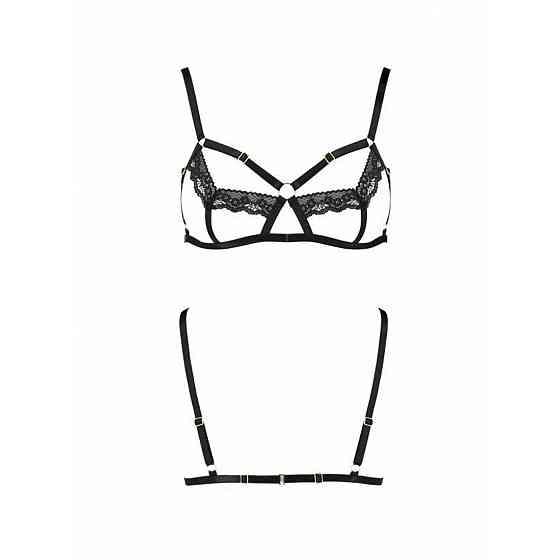 Бюстгальтер-стрепы с кружевом Passion Exclusive SOLON BRA L/XL, black Sex Aura Киев