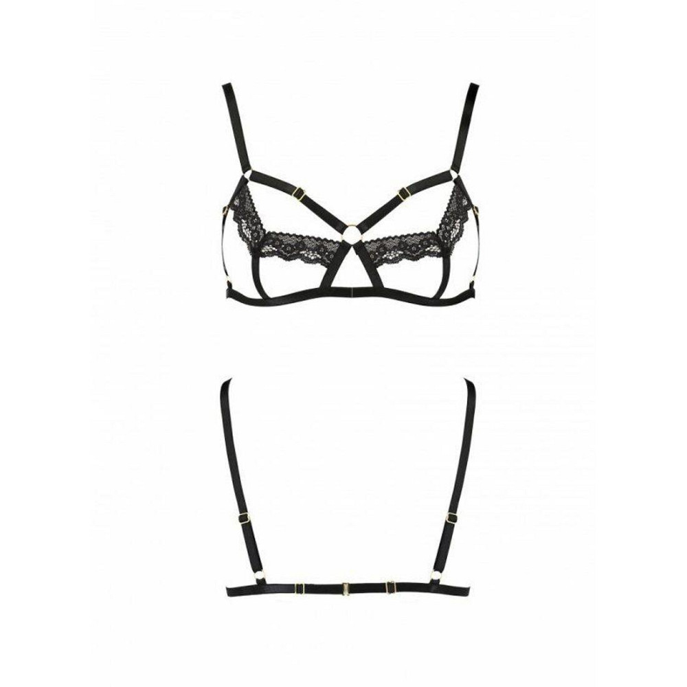 Бюстгальтер-стрепи з мереживом Passion Exclusive SOLON BRA L/XL, black Sex Aura Київ - фото 5