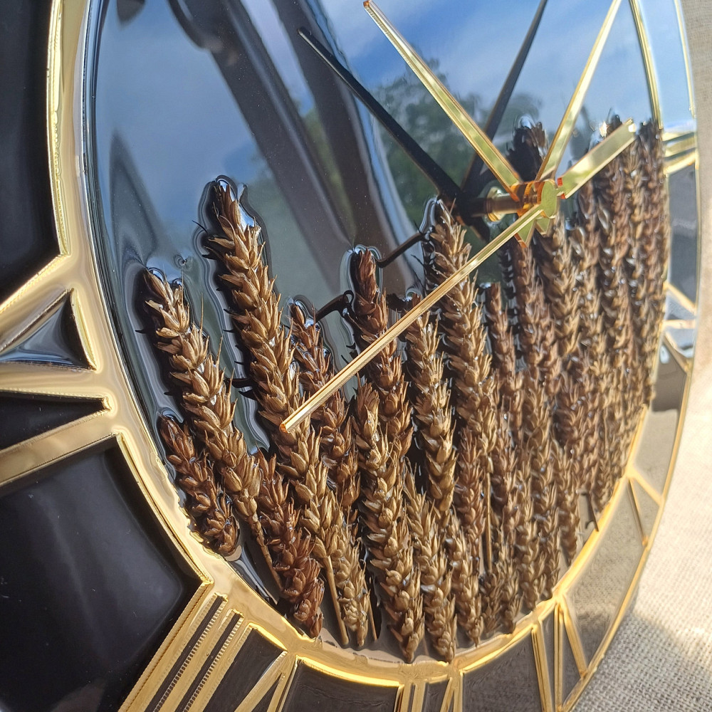 Годинник настінний 40 см з епоксидної смоли ручної роботи Дніпро - фото 4