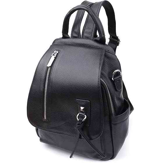 Класичний жіночий рюкзак з натуральної шкіри Vintage 23061 Чорний Київ