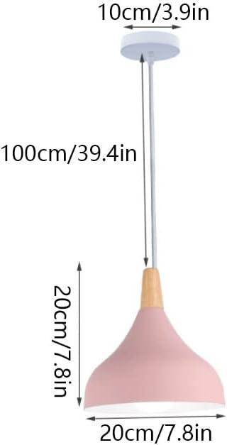 Підвісна лампа COSFEEL E27, фіолетова, ретро, скандинавський стиль, метал+дерево, для кухні, спальні світильник Київ - фото 5