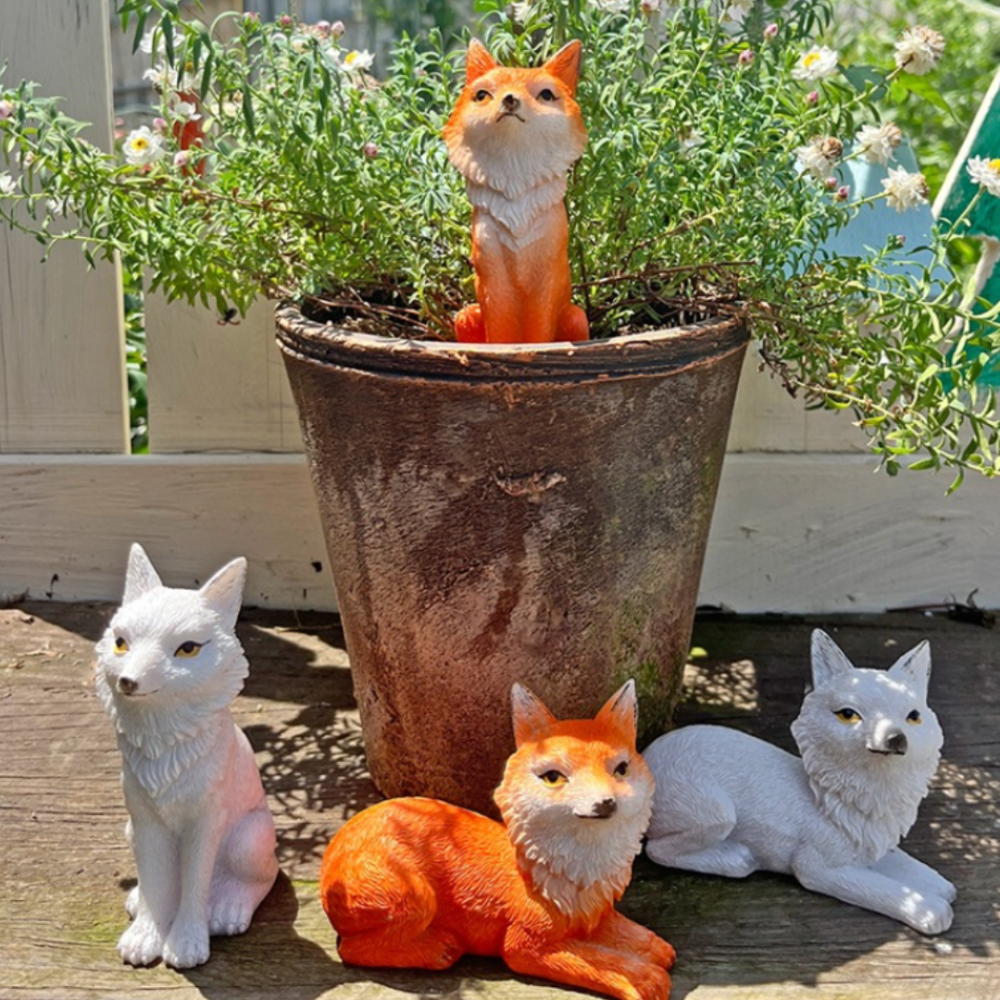 Фігурка Лисичка 11 х 7 см Помаранчева з полістоуну для вазону, флораріуму. міні-саду Одеса - фото 7